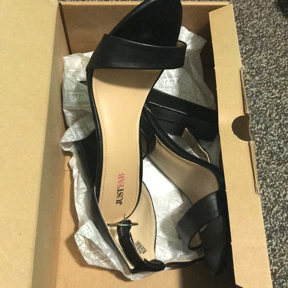 • Black Heels Ankle Strapped